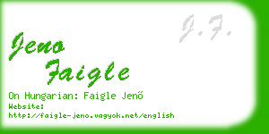 jeno faigle business card